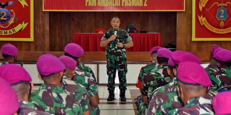 Prajurit Satgasmar Pam Ambalat XXVIII Terima Pembekalan Hukum Humaniter